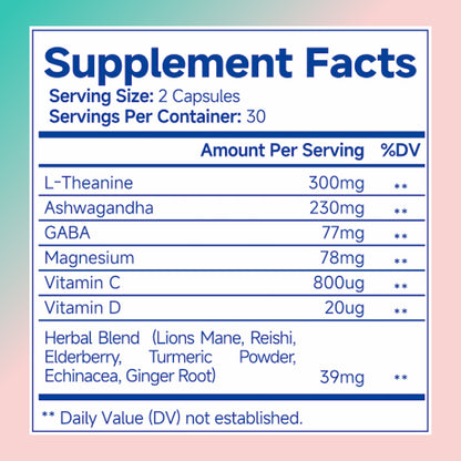 Ashwagandha For Women Supplement With L-Theanine Magnesium, Stress Relief, Focus And Relaxation Support Anxiery Pill